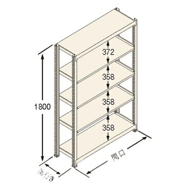 扶桑金属工業 中量ラック　Jタイプ500kg GSN-J1818D5D 独立：棚板天地5段 [法人・事業所限定][送料別途お見積り]