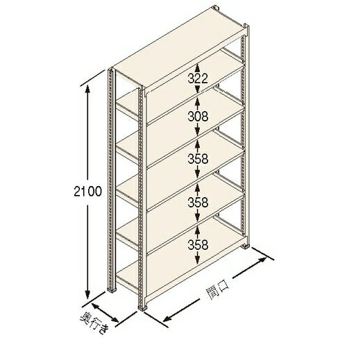 扶桑金属工業 中量ラック　Jタイプ500kg GSN-J2109E6R 連結：棚板天地6段 [法人・事業所限定][送料別途お見積り]