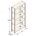 扶桑金属工業 中量ラック　Jタイプ500kg GSN-J2418D5R 連結：棚板天地5段 [法人・事業所限定][送料別途お見積り]