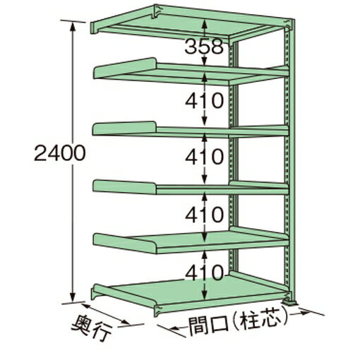 扶桑金属工業 中量ラック MM2412M06R 単連:連結タイプ 棚：6段(天板含む) [法人・事業所限定][送料別途お見積り]