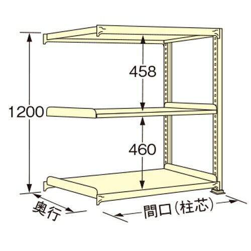 扶桑金属工業 中量ラック WM1212J03R 単連:連結タイプ 棚：3段(天板含む) [法人・事業所限定][送料別途お見積り]