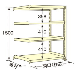 扶桑金属工業 中量ラック WM1518J04R 単連:連結タイプ 棚：4段(天板含む) [法人・事業所限定][送料別途お見積り]