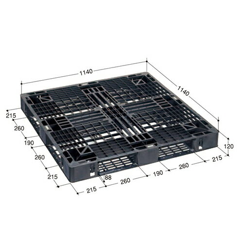 日本プラパレット パレット EXA114114-M5 ブラック[代引不可商品]