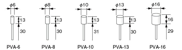 柳瀬(ヤナセ)　PVA砥石　φ3軸　#120　φ13×13mm　PVA-137　『50本価格』