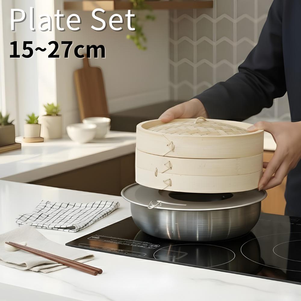 2024新商品 5size 届いてすぐ使える せいろ プレートセット 竹製せいろ 15cm 18cm 21cm 24cm 27cm | せいろ 蒸し器 蒸籠 おしゃれ ヘルシー 中華せいろ 竹せいろ せいろ 蒸し器 蒸籠 おしゃれ ヘルシー 中華せいろ 竹せいろ プレート フライパン 鍋 乗せる プレート