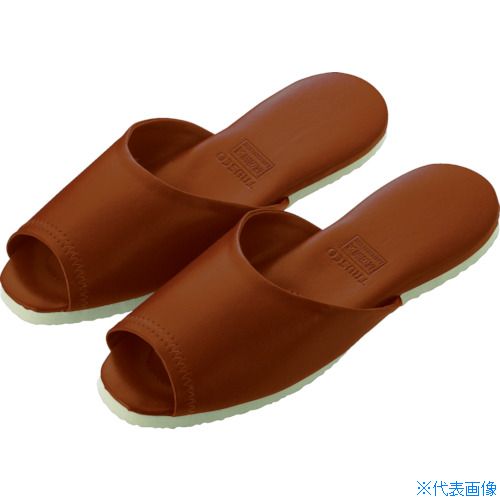 ■TRUSCO マエアキスリッパ ブラウン V4803(BR)(0041408)