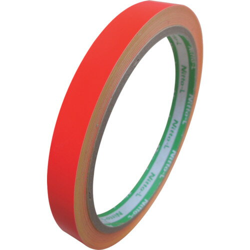 ■日東エルマテ 蛍光テープ 10mm×5m レッド LK10R(1030209)