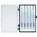 ■TRUSCO 透明プラスチック製ピンセット5本組セット TPP25SETTM(1039724)