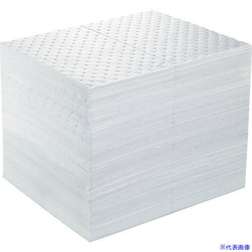 ■緑十字 オイルガードマット(吸油マット) 白 OG-PS1401 400×500×4mm 100枚組 294107(1066346)[法人限定][外直送元]