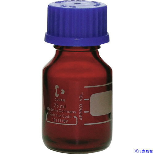 ■SIBATA 耐熱ねじ口びん 茶褐色 青キャップ付 25mL 10入 01721025A(1066967)[送料...