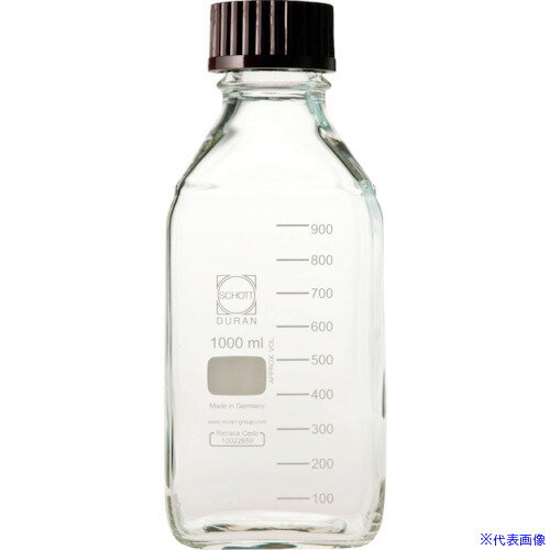 ■SIBATA ねじ口角びん 1000ml 赤キャップ付 (10個入) 01723010001A(1067013)[送料別途見積り][法人・事業所限定][掲外取寄]