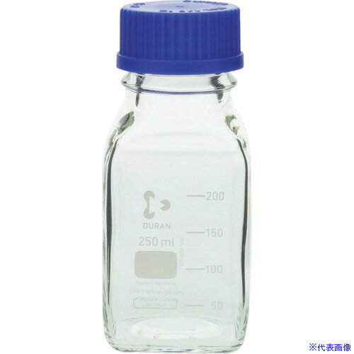 ■SIBATA 耐熱ねじ口角びん 青キャップ付 250mL 10入 017230250A(1068607)[送料別途見積り][法人・事業所限定][掲外取寄]