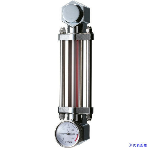 ■協和 アクリル樹脂製温度計付オイルゲージ KLM250TM12(1072306)[送料別途見積り][法人・事業所限定][..