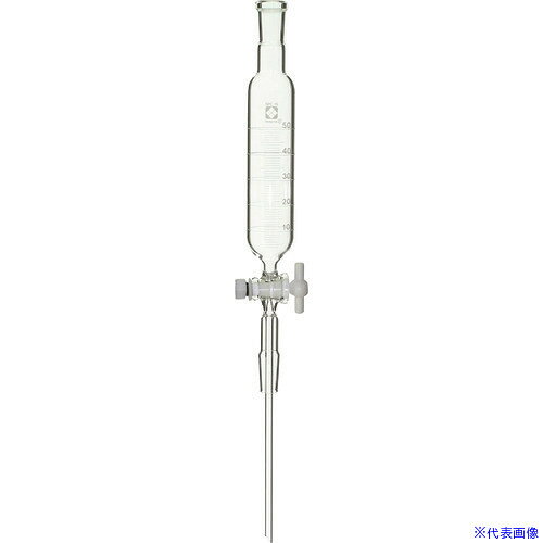 ■SIBATA SPC分液ロート 円筒形 PTFEコック付 目盛付 50mL 総炭酸定量装置用 03027015501(1081025)[送料別途お見積り][法人限定][掲外取寄]