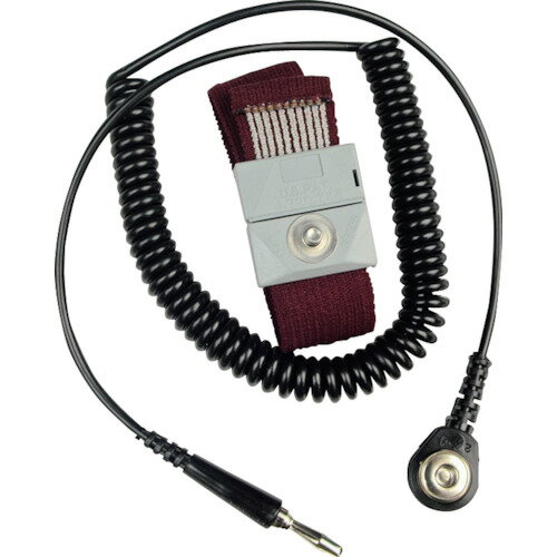 ■DESCO アジャスタブル リストストラップ、1.5mコイルコード付 2214(1114380)[送料別途お見積り][法人限定][掲外取寄]