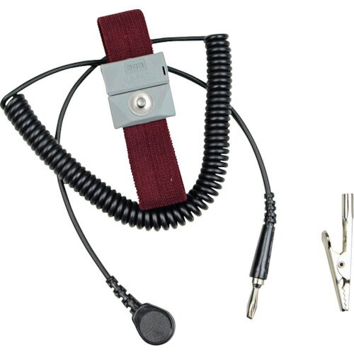 ■DESCO アジャスタブル リストストラップ、3mコイルコード付 2224(1115903)[送料別途お見積り][法人限定][掲外取寄]