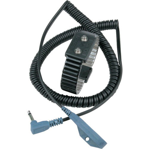 ■DESCO リストストラップ、2線方式、伸縮金属バンド 4mm x 2、コード長さ 1.83 m、Sサイズ 19859(1117545)[送料別途お見積り][法人限定][掲外取寄]