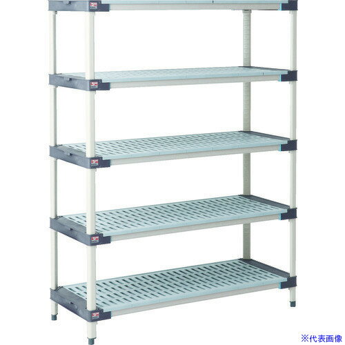■ERECTA メトロマックス4 グリッドマット+抗菌樹脂製ポール 間口1520mm×奥行465mm×高さ1886mm 5段 MAX41860GMX74P5(1143001)[送料別途お見積り][法人限定][直送](3.0)