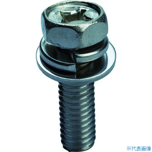 ■TRUSCO 十字穴付アプセット組込 P＝3 ステンレス M4×25 44本入 /(+)アプセットボルト ばね座金+JISワッシャー付き Y3360425(1157756)