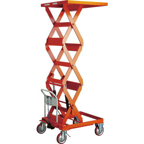 オレンジブック トラスコ中山　TRUSCOTRUSCO ハンドリフター 500kg 500X600 高揚程型 〔品番:HLFAS500W〕[ 注番:1157888]特長●高揚程タイプのため高所での作業に適します。用途●高所への荷物の運搬・昇降など。仕様●均等荷重(kg)：500●テーブル寸法(mm)幅：500●テーブル寸法(mm)長さ：600●テーブル高さ(mm)：365〜1060●足踏み回数(回)：62●車輪径(mm)：130(ゴム)●早送り装置：無●色：オレンジ●車輪径D(mm)：130(ゴム)●ストローク(mm)：695●昇降方式：足踏み油圧式(スピンドルオイル：ISO-VG22使用)●テーブル寸法幅×長さ(mm)：500×600仕様2●自在ストッパー付キャスター、固定キャスター各2個●取り替えキャスター：WJ-130RBWS(ダブルストッパー付）、WK-130RB(固定）●急降下防止バルブ付●手動走行式材質/仕上セット内容/付属品注意●車上渡しのため、お客様での荷降ろしが必要です。重量物ですのでご注意ください。●荷物をのせたテーブルを上昇したままの状態で移動はしないでください。●ジャバラの後付けはできません。●定期点検が必要な製品となりますので取扱説明書をご確認の上、点検をお願い致します。●添付動画は同シリーズ品での参考動画となります。原産国（名称）日本JANコード4989999933444本体質量76kgオレンジブック トラスコ中山　TRUSCOTRUSCO ハンドリフター 500kg 500X600 高揚程型 〔品番:HLFAS500W〕[注番:1157888][本体質量：76kg]分類》搬送機器》リフター・ハンドパレットトラック》ハンドリフター☆納期情報：メーカー直送品（送料元払い）【法人限定＝会社名ご記入お願い致します。】 ※北海道・沖縄・離島は運賃別途商品も含む