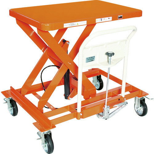 ■TRUSCO ハンドリフター サイドハンドル 500kg 4輪自在 早送り無し HLFAS500LLSB(1158013)[法人限定][..