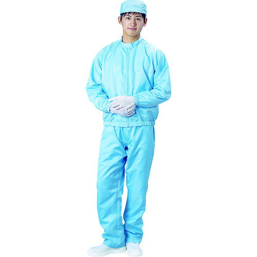 ■BLASTON クリーンルーム用ウエア 防塵ジャケット(立衿) 青 Mサイズ BSC42001BM(1158303)