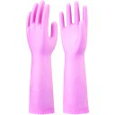 ■SHOWA 塩化ビニール手袋 ナイスハンドさらっとタッチセミロング パールピンク Mサイズ NHDSSLMP(1158566)