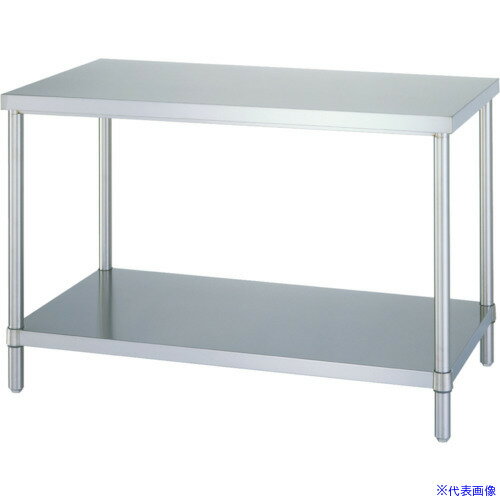 ■シンコー ステンレス作業台(ベタ棚板タイプ・SUS430) 600×600×800 WB6060(1161371)[法人限定][直送元]