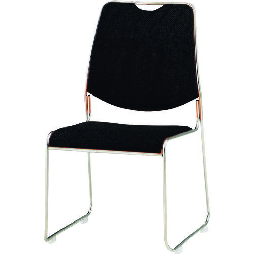 ■TOKIO ミーティングチェア ステンレス脚 ブラック FSC45BK(1199375)[送料別途お見積り][法人限定][外..