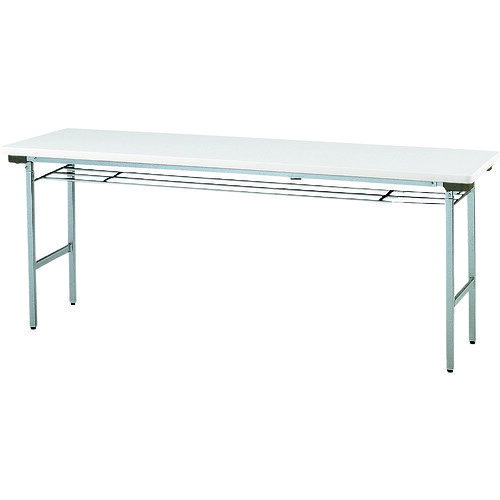 オレンジブック トラスコ中山　TRUSCOTOKIO 折りたたみテーブル 棚付 1800X450mm ニューグレー 〔品番:TFA1845SENG〕[ 注番:1201047]特長用途●会議・催事・多用途用テ−ブルに。仕様●間口(mm)：1800●奥行(mm)：450●高さ(mm)：700●天板色：ニューグレー●天板厚さ(mm)：28仕様2●天板：28mm厚メラミン化粧板・フラッシュ構造・エラストマエッジ・裏面プリント合板●脚部：27mm角アルミパイプ・アクリル塗装・アジャスター付●折り畳み機構：特殊バネ式材質/仕上セット内容/付属品注意●※北海道・沖縄・離島は運賃別途原産国（名称）日本JANコード4942646127320本体質量12.2kgオレンジブック トラスコ中山　TRUSCOTOKIO 折りたたみテーブル 棚付 1800X450mm ニューグレー 〔品番:TFA1845SENG〕[注番:1201047][本体質量：12.2kg]《包装時基本サイズ：1830×460×75》〔包装時質量：18kg〕分類》オフィス・住設用品》オフィス家具》会議用テーブル☆納期情報：オレンジブック掲載以外でメーカー直送品【法人限定＝会社名ご記入お願い致します。】