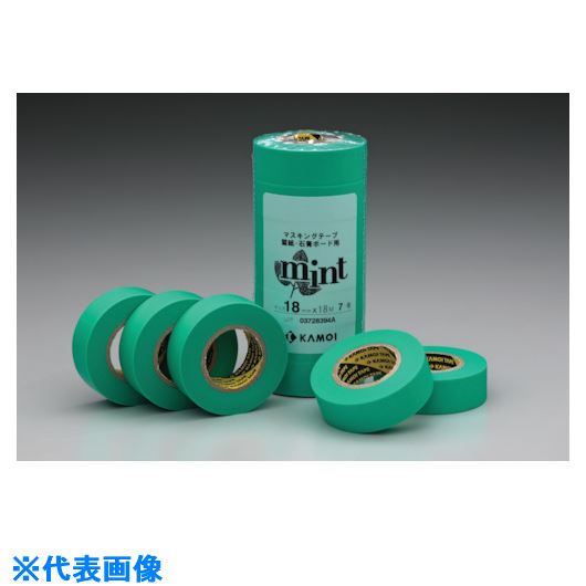 ■カモ井 マスキングテープ 壁紙・石膏ボード用(5巻入)【単位：PK】 MINTJAN24(1218208)×100[送料別途見積り][法人・事業所限定][掲外取寄]