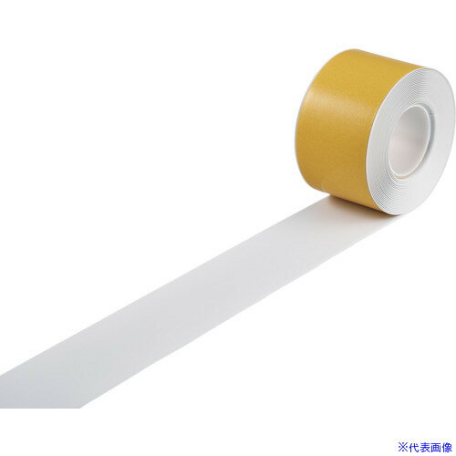 ■緑十字 高耐久ラインテープ 白 JU-1010W 100mm幅×10m 両端テーパー構造 屋内用 403081(1221218)[送料別途お見積り][法人限定][掲外取寄]