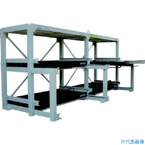 オレンジブック トラスコ中山　TRUSCO日向 フルスライド式収納棚 スライダーラック N6W−1200×800×550H 〔品番:N6W1200〕[ 注番:1228593]特長●金型・治具などの立体保管が行え、省スペース、作業環境整備に威力を発揮します。●1段2トンの耐荷重を有し、高剛性、軽い操作性（初動13kg程度）が自慢です。●前部張り出しフレームが転倒の防止に抜群の効果を発揮し、安全を保証します。●スライド棚巾は、1200・1500・1800ミリの3種類を標準化しています。●スライド棚を最後部まで引き出せるフルストロークタイプで、前後に置いた製品でも、後部のワークをそのまま楽に吊り出せます。●寸法変更や段数変更等の特殊対応も可能です。用途●金型・治具の保管。●ロール製品の保管。●鋼板類の保管。●その他重量製品の保管。仕様●間口(mm)：2865●奥行(mm)：1275●高さ(mm)：1477●色：本体 アイボリー/棚板 こげ茶仕様2●積載荷重：均等2トン●1台当り総積載荷重：12トン●スライド棚数 4●固定棚数 2●固定棚(mm)： 2829×800●スライド棚(mm)：1200×800●スライドストローク(mm)：800●有効棚間隔(mm)：550材質/仕上●スチール(SS400)セット内容/付属品●アンカーボルト●ライナー注意●スライド棚は1段ずつ引き出してください。一度に2段の引き出しは厳禁です。●本製品は溶接一体構造です。(完成品)●本製品は原則アンカー固定が必要です。原産国（名称）日本JANコード本体質量690kgオレンジブック トラスコ中山　TRUSCO日向 フルスライド式収納棚 スライダーラック N6W−1200×800×550H 〔品番:N6W1200〕[注番:1228593][本体質量：690kg]《包装時基本サイズ：2865×1275×1477》〔包装時質量：690kg〕分類》物流・保管用品》物品棚》軽中量棚（200kg）☆納期情報：オレンジブック掲載以外でメーカー直送品【法人限定＝会社名ご記入お願い致します。】