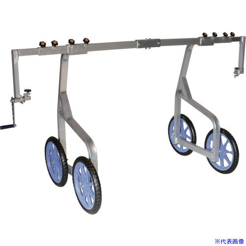 オレンジブック トラスコ中山　TRUSCOHARAX ヨコ助 〔品番:YK2300〕[ 注番:1231699]特長●トンネルやマルチ用のフィルムを持ち上げて運ばなくても台車で移動しながら展張や巻取ができます。●反転防止装置（ラチェット）が付いていますのでフィルムを整列させながら巻取りできます。用途●フィルムを展張、巻取をする作業に仕様●幅(mm)：1730〜2980●高さ(mm)：1019〜1119●長さ(mm)：920●タイヤタイプ：16インチノーパンクタイヤ仕様2●組立品●タイヤ幅45cm〜140cm(芯々)●有効幅130cm以下●フィルム中心部有効地上高75・80・85cm材質/仕上●本体：アルミ合金セット内容/付属品注意原産国（名称）日本JANコード4939356399277本体質量13.2kgオレンジブック トラスコ中山　TRUSCOHARAX ヨコ助 〔品番:YK2300〕[注番:1231699][本体質量：13.2kg]《包装時基本サイズ：1130×930×270》〔包装時質量：13kg〕分類》園芸用品》緑化用品》園芸支柱・園芸ネット☆納期情報：オレンジブック掲載以外でメーカー直送品【法人限定＝会社名ご記入お願い致します。】
