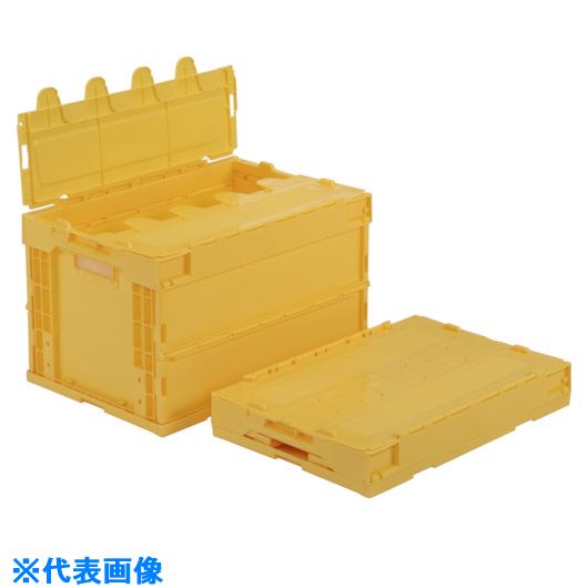 オレンジブック トラスコ中山　TRUSCOサンコー フタ一体型折りたたみコンテナー 550790 サンクレットオリコンL51B−B 〔品番:SKSOL51BBYE〕[ 注番:1235984]特長●一体化されたフタが特長的なサンクレットオリコンは、フタの紛失防止やサンファスナーとの併用により、機密性を高める機能性の高いオリコンです。●折りたたむことで保管スペースを1/4にまで縮小可能です。●限られたスペースを有効活用できます。●折りたたむことにより返送時の輸送効率を大幅に向上させ、運送費の削減にも寄与します。●持ち手部分にカバーが付いていますので外部からの埃等の侵入防止と内容物の飛び出しを防止します。仕様●容量(L)：50.4●色：イエロー●外形寸法(mm)間口：530●外形寸法(mm)奥行：366●外形寸法(mm)高さ：334●有効内寸(mm)間口：493●有効内寸(mm)奥行：335●有効内寸(mm)高さ：305●折りたたみ高さ(mm)：95●適合カード差し(別売)：両短辺21型●オプション：サンファスナー5型、サンロック4型●4側面及び上枠短側面コーナー部、フタ上面にラベル剥離用シボ面有●インシュロックによるフタの封印が可能●両短辺持ち手カバー付仕様2材質/仕上●ポリプロピレン（PP）セット内容/付属品注意原産国（名称）日本JANコード本体質量2630gオレンジブック トラスコ中山　TRUSCOサンコー フタ一体型折りたたみコンテナー 550790 サンクレットオリコンL51B−B 〔品番:SKSOL51BBYE〕[注番:1235984][本体質量：2630g]分類》物流・保管用品》コンテナ・パレット》折りたたみコンテナ☆納期情報：オレンジブック掲載以外でメーカー直送品【法人限定＝会社名ご記入お願い致します。】