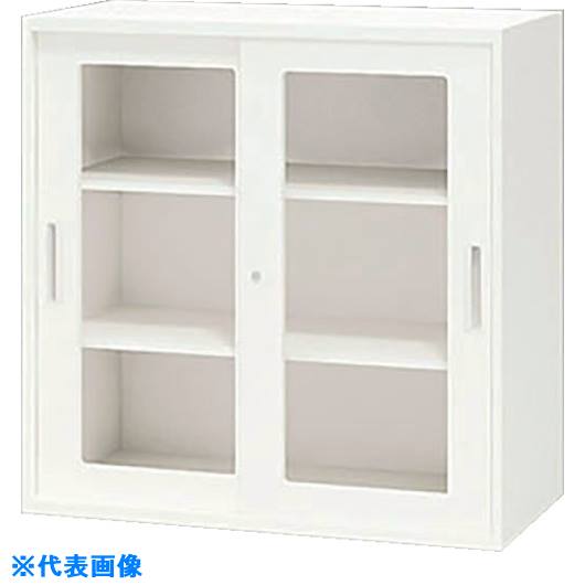 ■NAIKI 収納庫 CW型 ガラス両開き書庫 W899×D450×H900 CW0909KGWW(1236841)[送料別途お見積り][法人限定][外直送]