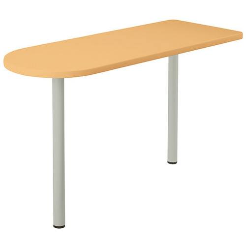 ■NAIKI サイドミーティング用テーブル NED型/天板:ライトバーチ木目 本体:ウォームホワイト/W1200×D448..