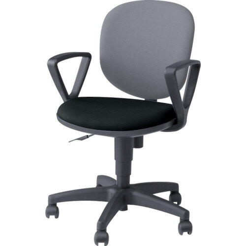■NAIKI ワークチェアー(肘付) SER型/背：グレー 座：ブラック/布張り/肘付 SER511FGLB(1243677)[送料別..