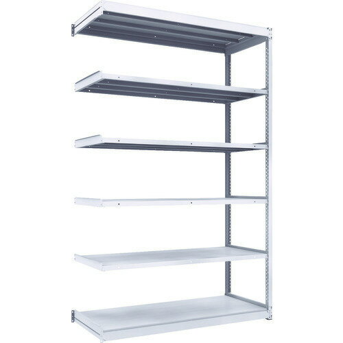 ■TRUSCO TUG型軽中量ボルトレス棚 200kg 連結型 1540×624×H2400 6段 TUG20085L6B(1252091)[法人限定][..