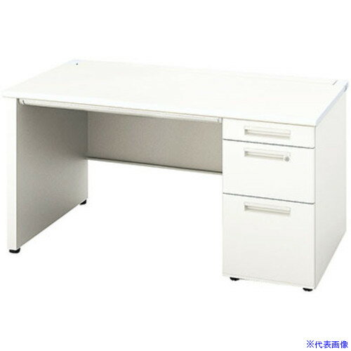 ■NAIKI 片袖デスク(パネル脚) XEHH型/天板:ホワイト 本体:クリアーホワイト/W1400×D700×H720 XEHH147BPWH(1254787)[送料別途お見積り][法人限定][外直送]