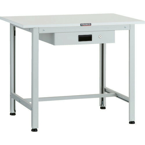 ■TRUSCO 軽荷重作業台(200kg)AO型 900X600XH740 薄型1段引出付 ホワイト色 AO0960UDK1(1259122)[法人限定][直送元]