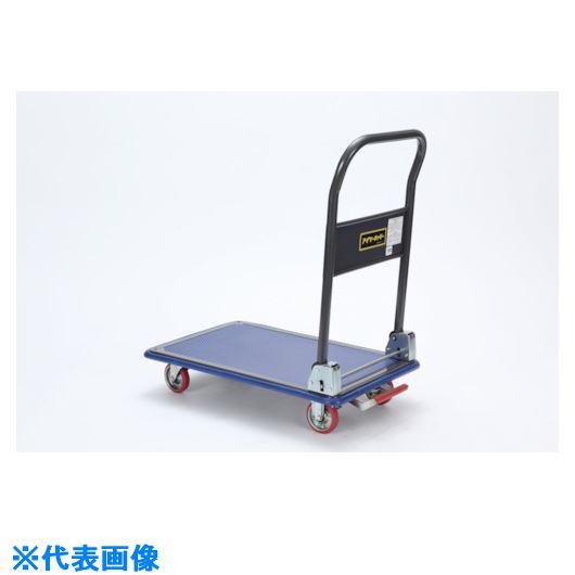 ■アイケー プレス製運搬車 折り畳みハンドル・フットブレーキ付タイプ 均等荷重150...