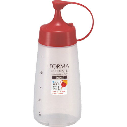 ■FORMA フォルマ 調味料ボトル 細口(中)レッド 214226(1280508)×150[送料別途お見積り][法人限定][掲外..