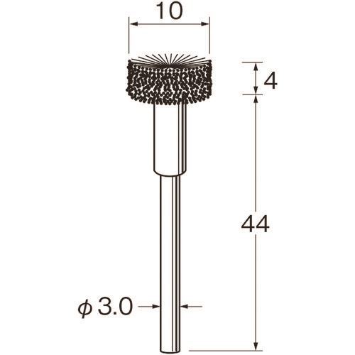 ■リューター 軸付フラワー型ブラシ軸径(mm)：3毛材：ステンレス線 B6619(1282976)[送料別途見積り][法人・事業所限定][掲外取寄]