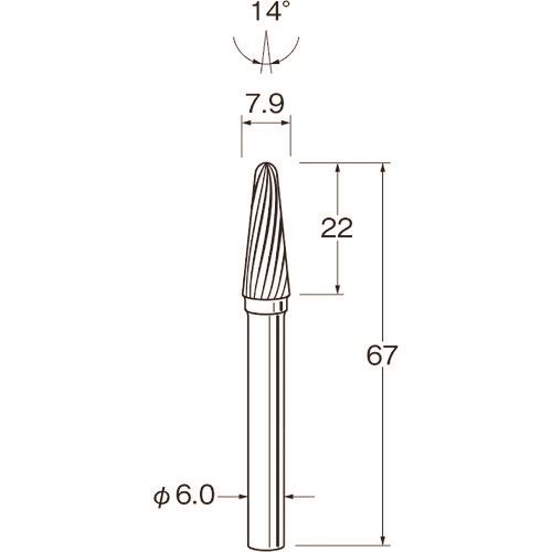 オレンジブック トラスコ中山　TRUSCOリューター 超硬カッター 〔品番:K6613〕[ 注番:1284611]特長●ラセン状にカットされたタイプで、クロスカットと比べよりスムーズな加工と美しい仕上げ面が特徴です。用途●金属・非金属の研削・バリ取りなどに適しています。仕様●刃径(mm)：8●刃長(mm)：22●軸径(mm)：6●全長(mm)：67●最高使用回転数(rpm)：30000●オール超硬/ロー付：ロー付●角度(°)：14仕様2●スパイラルカット●使いやすい形状で耐久性と切れ味に優れています。材質/仕上セット内容/付属品注意原産国（名称）アメリカJANコード4580052423331本体質量18gオレンジブック トラスコ中山　TRUSCOリューター 超硬カッター 〔品番:K6613〕[注番:1284611][本体質量：18g]《包装時基本サイズ：157×110×17》〔包装時質量：28g〕分類》電動・油圧・空圧工具》研削研磨用品》超硬バー☆納期情報：メーカー取り寄品（弊社より発送）