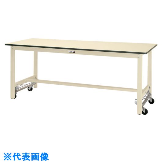 ■ヤマテック 軽量作業台 ワークテーブル300シリーズ ワンタッチ移動タイプ ポリエステル天板 W900×D750×H900mm 木目柄/ヤマテックグリーン SWPUH975MG(1289157)[法人限定][外直送元]