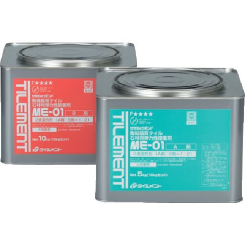 オレンジブック トラスコ中山　TRUSCOTILEMENT タイル用接着剤 ME−01 15kgセット 〔品番:33510150〕[ 注番:1325907]特長●陶磁器質タイルや石材をコンクリート、モルタル、ボード類などの下地へ接着施工する...