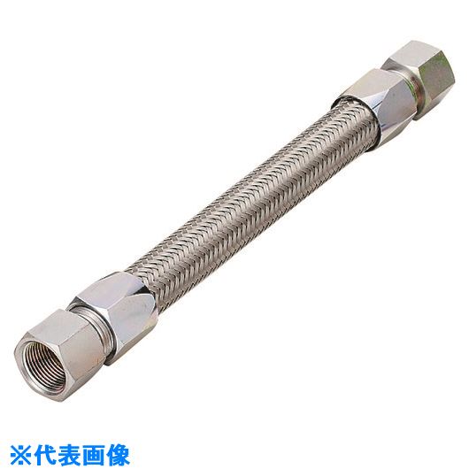 ■NFK ライトユニオン式(メタルタッチ無溶接式)フレキシブルホース メス×メス型 継手SS400 15A×1800L NK3400FFSS40015A1800L(1341552)[送料別途見積り][法人・事業所限定][掲外取寄]