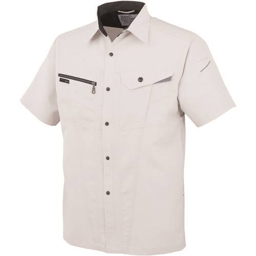 ■コーコス 半袖シャツAS-727 3 MシルバーS AS7273S(1355817)[送料別途お見積り][法人限定][掲外取寄]