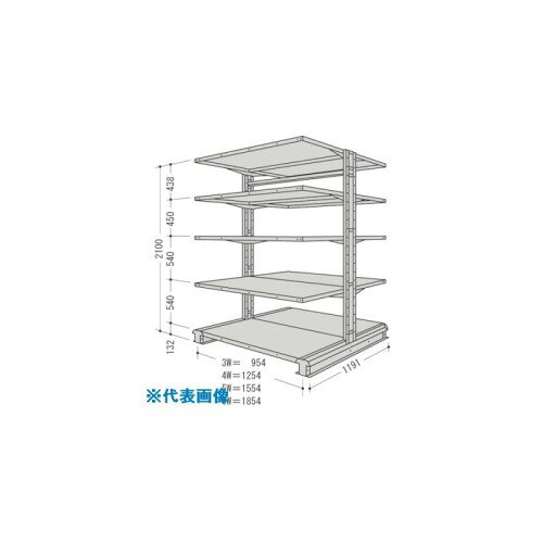 ■NF キャンチラック複式1連W1854D1191H2100F5 CR76LW5(1357027)[送料別途お見積り][法人限定][外直送]